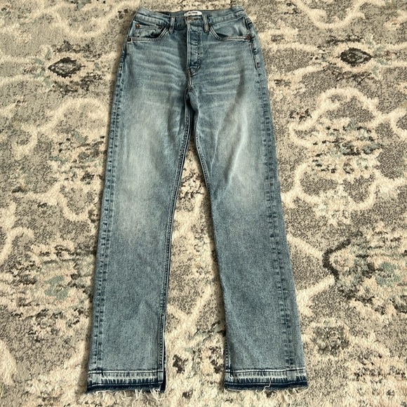Re/Done 70s High Rise Skinny Boot Jeans in Skid - Picture 1 of 16